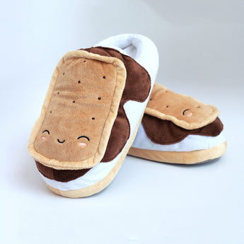 S’mores USB Heated Plush Slippers